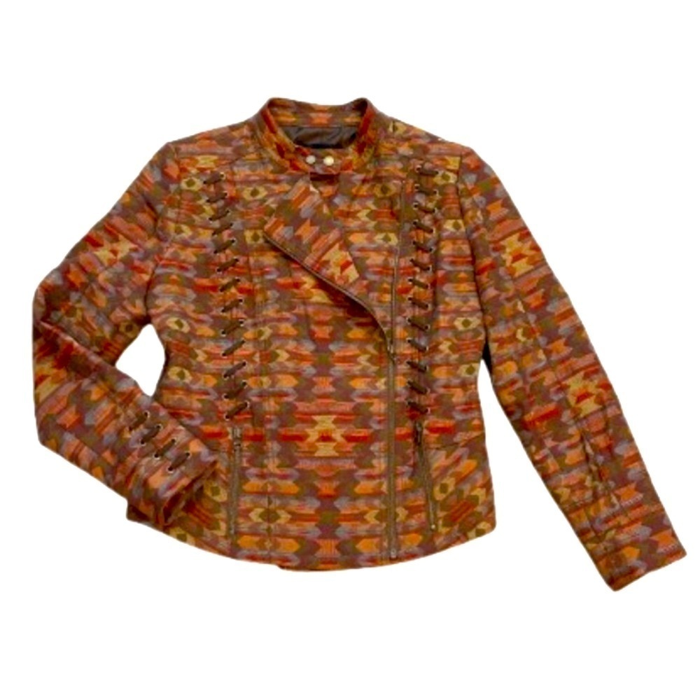 Bianca Nygard Gorgeous Patterned Jacket With Lace Up Details - Picture 16 of 16